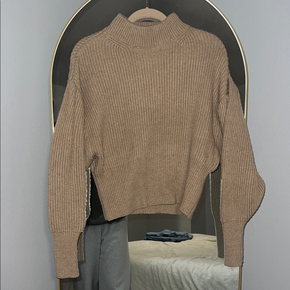 Zara Tan Ribbed Sweater